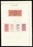 1907 Magyar Munkások Rokkant- és Nyugdíj Egylete kiállítása levélzáró (ritka) + Gyermekjáték kiállítás sor