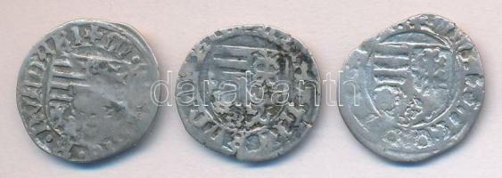 1468-1470. Denár "I. Mátyás" (3x) T:3-,4
Unger I.: 562-564