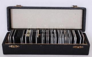 cca 1940 45db színes diapozitív korabeli tárolódobozban főleg különféle parkokról készült felvételekkel /  Color diapositives with natural themes in contemporary storage box