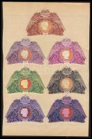 1916 7 db 5. Károly koronázási dombornyomásos pecsétbélyeg