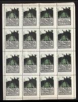 1914 Méhészeti vándorgyűlés és kiállítás, Pozsony teljes zöld levélzáró ív, benne 1 db német nyelvű