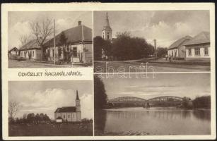 Nagykálna, Kalná; utca, templom, híd / street, church, bridge