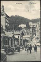 Karlovy Vary market square, credit institution, bank and exchange office, the shop of Franz Reis, luxury bakery