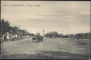 Ipolyszalka, Salka; Fő utca, lovaskocsi / main street, carriage