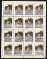 1914 Méhészeti vándorgyűlés és kiállítás, Pozsony teljes sárga levélzáró ív, benne 1 db német nyelvű