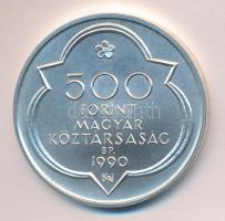 1990. 500Ft Ag "Mátyás király / Buda látképe" T:BU
