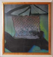 Gábor István (1944-): Elmúlás. Olaj, farost, jelzett, üvegezett jó keretben, 68×62 cm