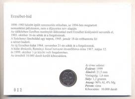 1999. 50f "45 éves az újraátadott Erzsébet-híd" érmés bélyeges boríték alkalmi bélyegzővel...