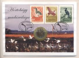 1994. 5Ft "Hortobágy madárvilága" érmés bélyeges boríték alkalmi bélyegzővel T:2