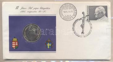 1991. "János Pál pápa" 100Ft, az első magyar érmés boríték-FDC T:BU
