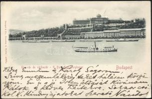 1899 Budapest I. Királyi vár, gőzhajó, Emb. (EK)