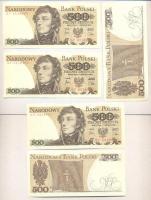 Lengyelország 1982. 500Zl (5x) egymás utáni sorszámmal T:I Poland 1982. 500 Zlotych (5x) sequential serial number C:Unc