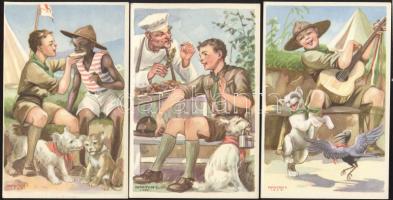 3 db régi használatlan cserkészlap Márton László szignójával