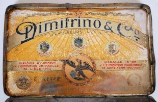 Dimitrino fém cigarettás doboz, viseltes állapotban, 15×10 cm