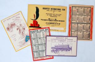 1921-1928 5db klf kártyanaptár (1921, 1924, 1925, 1928)