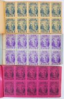 1915 Katonák Karácsonyára, komplett 100db-os bélyegfüzetek (3db magyar: 1, 2, 10 f; 2db horvát: 1, 1...