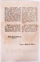 1789 Bánffy György (1746-1822) erdélyi kormányzó kétnyelvű rendelete harmincad ügyében