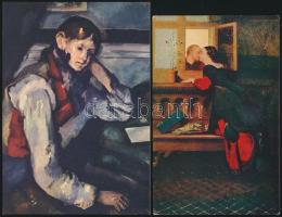 13 db modern művészlap különböző festményekről, mind megíratlan és jó állapotban van