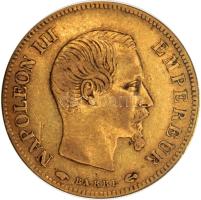 Franciaország 1857A 10Fr Au(0.900) (3,23g) Párizs T:3  France 1857A 10 Francs Au(0.900) (3,23g) Paris C:F