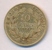 Franciaország 1866BB 10Fr Au(0.900) (3,23g) Strasbourg T:2-,3  France 1866BB 10 Francs Au(0.900) (3,23g) Strasbourg C:VF,F