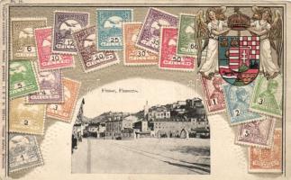 Fiume, Fiumara, Hungarian stamps, coat of arms Emb. litho (EB)