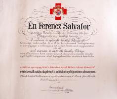 1915. "Vörös Kereszt II. Osztályú Díszjelvénye  hadidíszítménnyel" (fémjelzett), eredeti p...