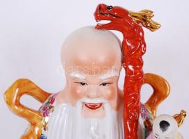 Shou Lao (a hosszú élet istene), kézzel festett, hibátlan, jelzés nélkül, m:59 cm, h:25cm, sz:13 cm/...