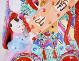 Shou Lao (a hosszú élet istene), kézzel festett, hibátlan, jelzés nélkül, m:59 cm, h:25cm, sz:13 cm/...