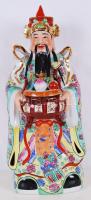 Tsai Shen (a bőség istene), kézzel festett, hibátlan, jelzés nélkül, m:59 cm, h:25cm, sz:13 cm/ Ts'ai-Shen  (god of wealth),hand painted chinaware,, flawless condition, h:59 cm
