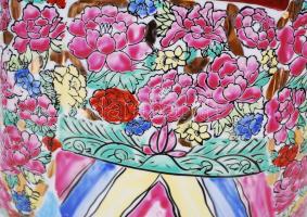 Tsai Shen (a bőség istene), kézzel festett, hibátlan, jelzés nélkül, m:59 cm, h:25cm, sz:13 cm/ Ts&#...