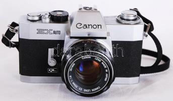 1972 után Canon Ex Auto QL tükörreflexes analóg fényképezőgép Canon f=1,8/50mm objektívvel, kameratáskával /  SLR photo camera with bag