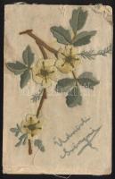 Flower, silk card (small tear)