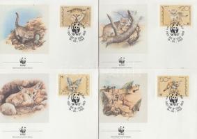 1989 WWF: Homoki macska sor Mi 450-453 4 db FDC-n