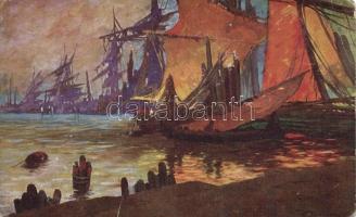 Evening at the port s: E. Jansen (EB)