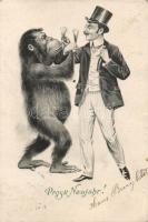 New Year, monkey, humour