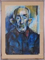 Jelzés nélkül: Férfi fej. Pasztell, papír, üvegezett keretben, 73x55cm