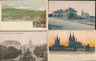 6 db régi, külföldi városképes lap, egy kivételével mind megíratlan