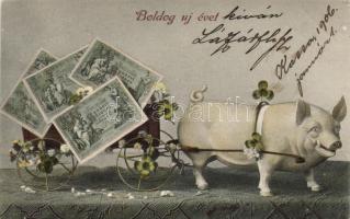 New Year, 100 Kronen banknotes