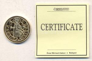 "Magyar aranypénzek utánveretben - II. Ulászló guldiner" aranyozott Ag(0.999) emlékérem (5.5g) T:PP csak 2009db! Tanúsítvánnyal