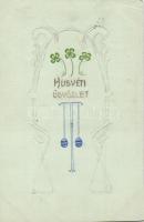 Easter greeting, Art Nouveau Emb.