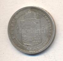 1881KB 1Ft Ag "Középcímer" T:2-,3