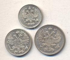 Oroszország 1915. 10k Ag + 15k Ag + 20k Ag T:1-
Russia 1915. 10 Kopeks Ag + 15 kopeks Ag + 20 kopeks...