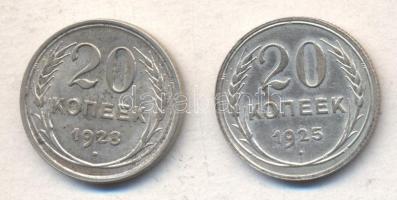 Szovjetunió 1925. 20k Ag + 1928. 20k Ag T:2 Soviet Union 1925. 20 kopeks Ag + 1928. 20 kopeks Ag C:XF