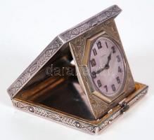 cca 1920 Elgin utazóóra "Illinois W.C.Co. Elgin Sterling" jelzésű, részben aranyozott ster...