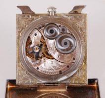 cca 1920 Elgin utazóóra "Illinois W.C.Co. Elgin Sterling" jelzésű, részben aranyozott ster...