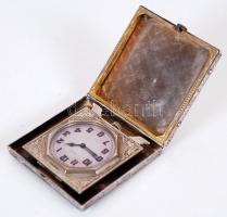 cca 1920 Elgin utazóóra "Illinois W.C.Co. Elgin Sterling" jelzésű, részben aranyozott ster...