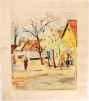 Patay jelzéssel: Falu részlet. Akvarell, papír, 44×39 cm