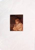 Simon Zoltán (1950-): II. János Pál. Rézkarc, papír, 14×11 cm