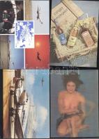 4 db modern motívumlap (Unicum likőrgyár termékei, Malév gépek, erotikus dimenziós lap)