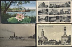 12 db régi városképes lap a történelmi Magyarország területéről